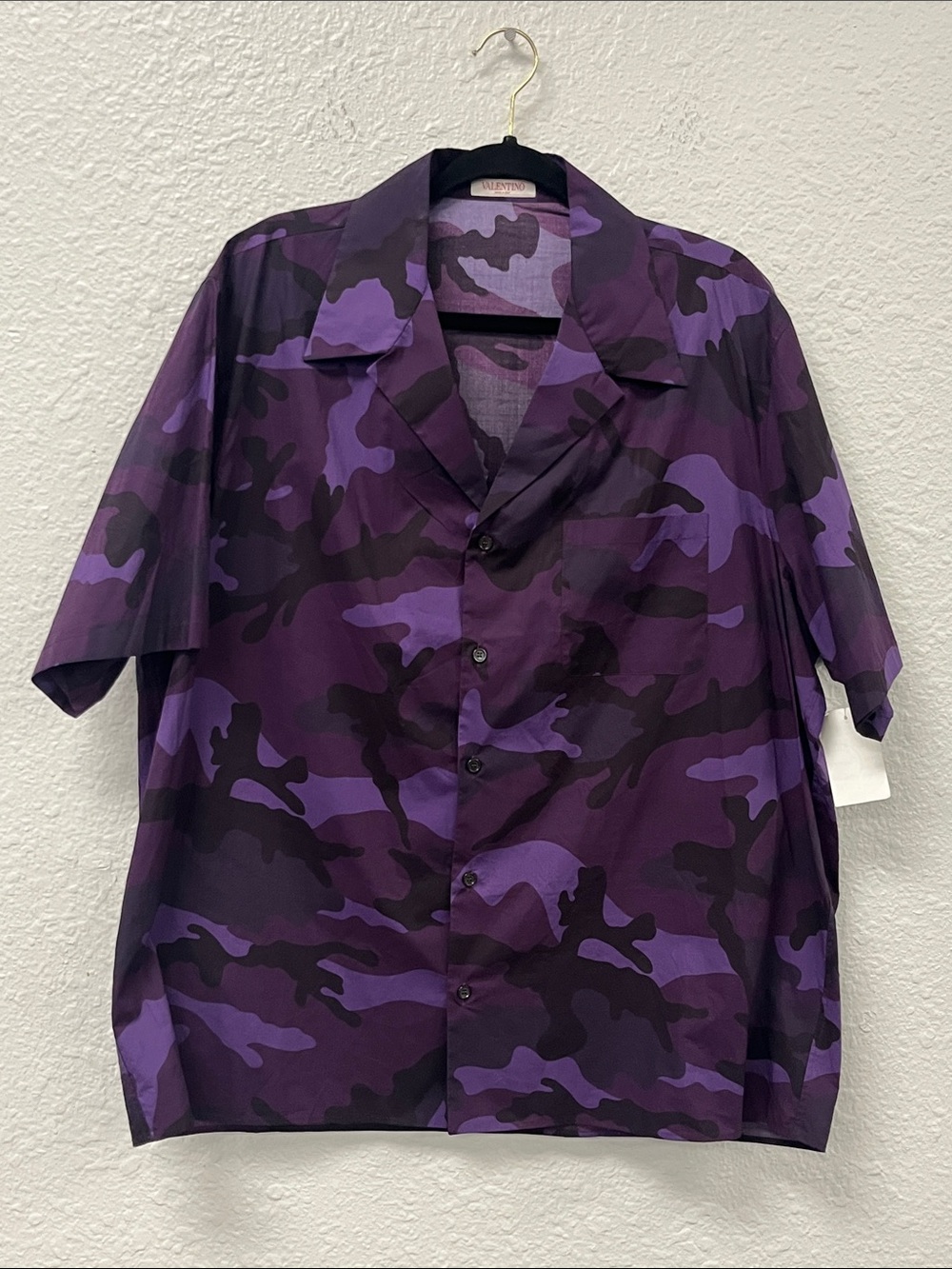 Valentino Purple Camouflage Casual Button Down Shirt
#1264